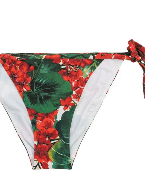 Dolce & Gabbana floral-print tie-side bikini bottoms - Red - zdjęcie produktu nr 2