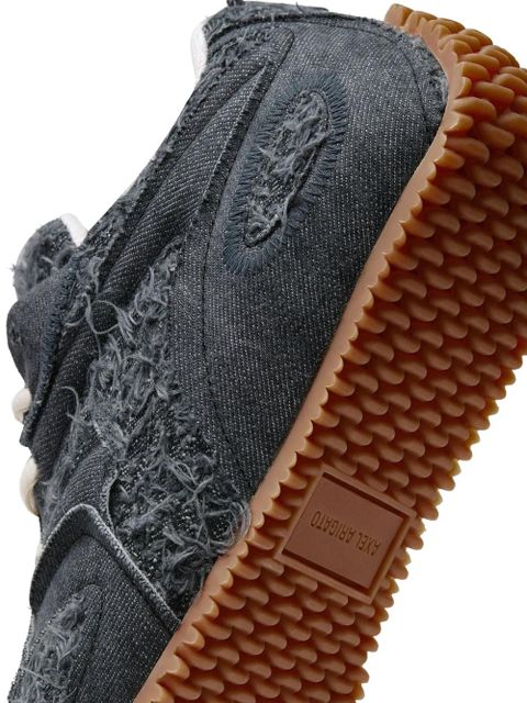 Axel Arigato Slow Runner frayed-denim sneakers - Black