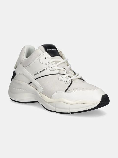 Emporio Armani sneakersy zamszowe kolor biały X3X228 XR227 R043 - zdjęcie produktu nr 1