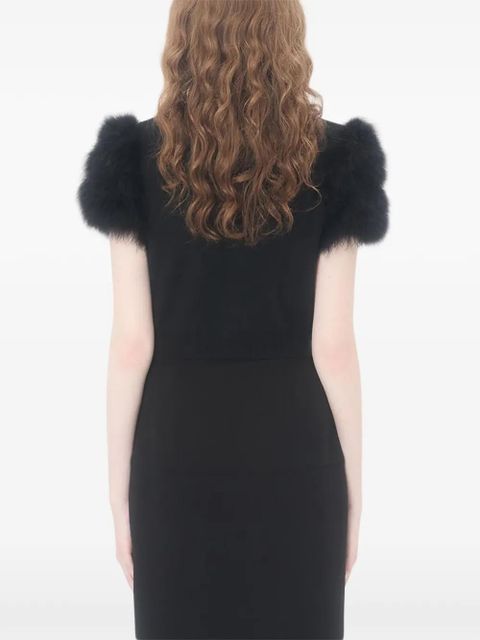 Valentino Garavani feather wool knit cardigan - Black