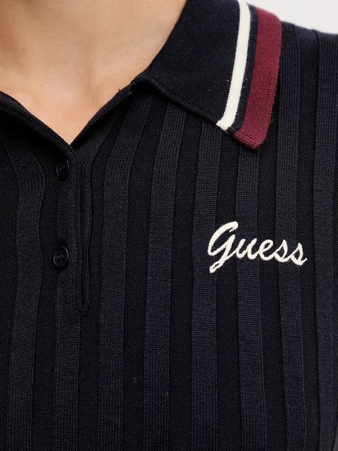 Guess polo z dodatkiem wełny SABINA damski kolor granatowy V5BP04 Z1152
