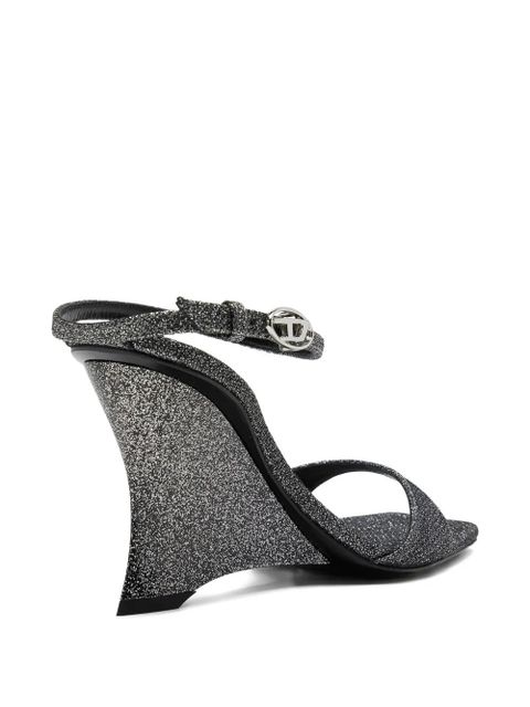 Diesel 90mm D-Amber wedge sandals - Grey