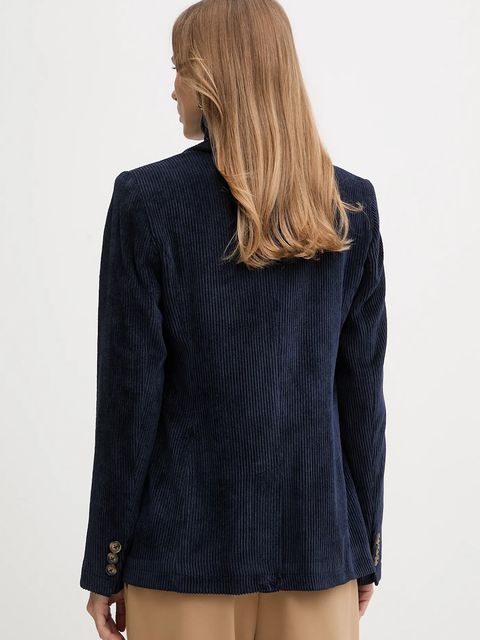 United Colors of Benetton marynarka sztruksowa kolor granatowy jednorzędowa gładka 2Q5GDW03I