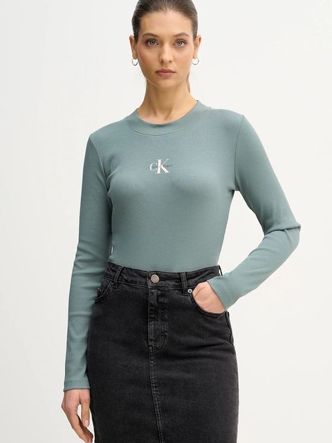Calvin Klein Jeans longsleeve kolor zielony LV047A803G - zdjęcie produktu nr 1