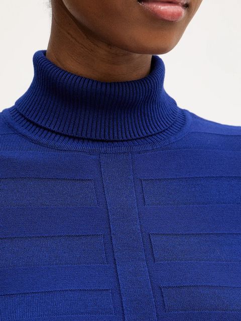 Morgan sweter MENTOS.M damski kolor granatowy z golfem MENTOS.M