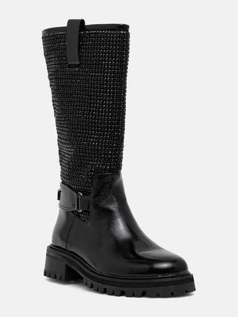 Kurt Geiger London botki Kurt Mid Calf Boot damskie kolor czarny na płaskim obcasie 4992800039