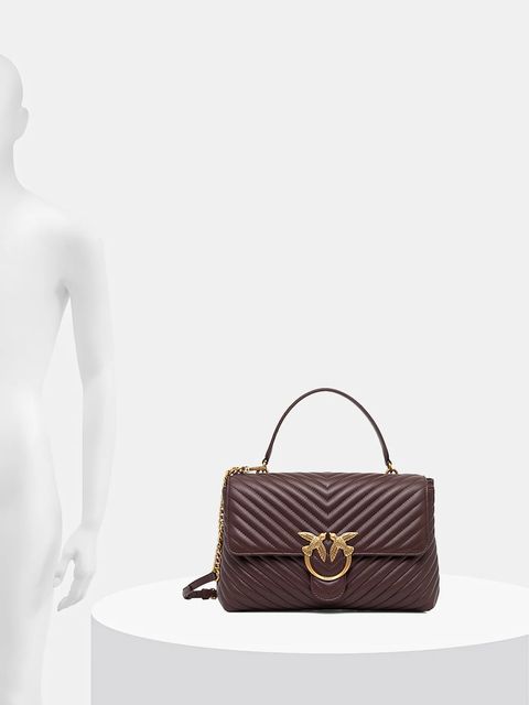 Pinko torebka skórzana kolor brązowy 100042 A0GK