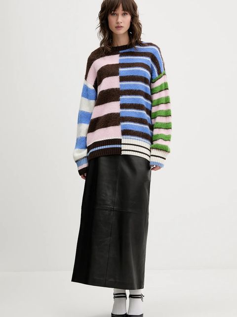 Stine Goya sweter z dodatkiem wełny kolor brązowy SG-AW25-K021-2328