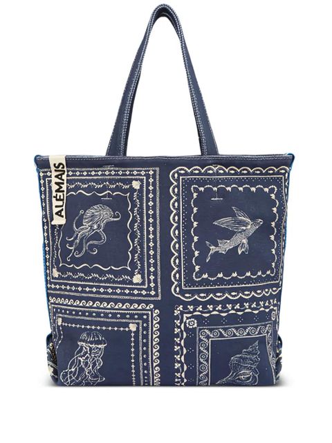 ALEMAIS printed-design tote bag - Blue - zdjęcie produktu nr 1