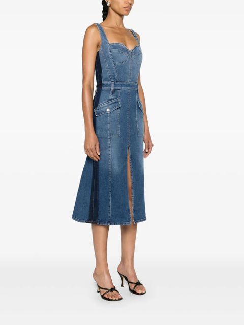 Alexander McQueen Kickback denim midi dress - Blue