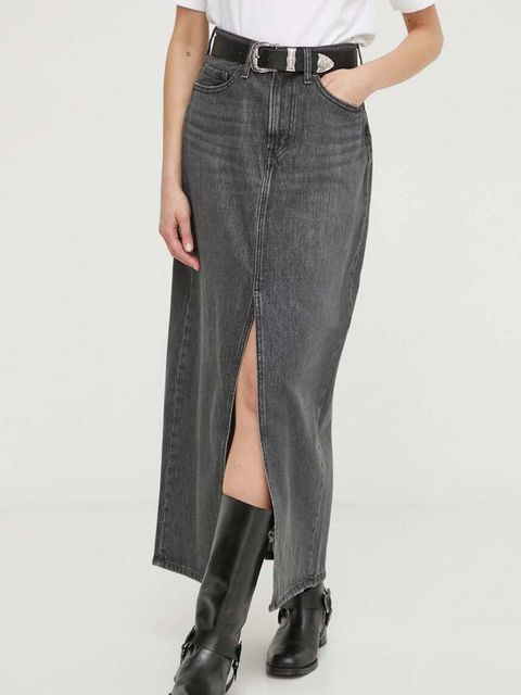 Levi's spódnica jeansowa kolor szary maxi prosta - zdjęcie produktu nr 1