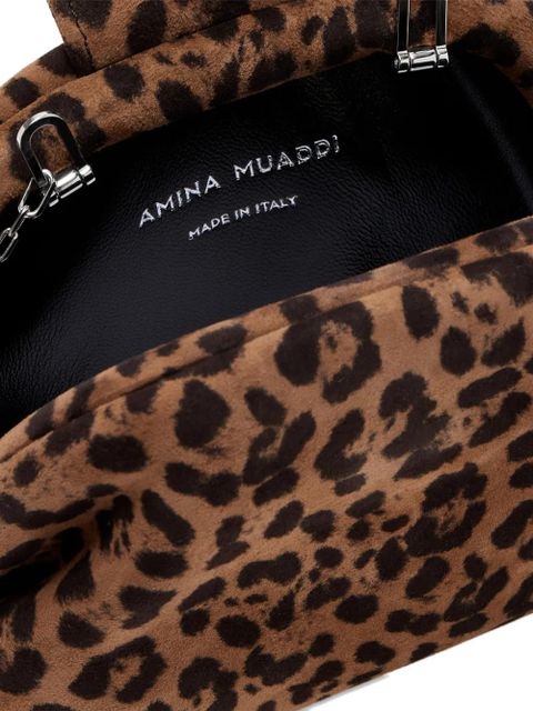 Amina Muaddi Camelia leopard-print mini bag - Brown