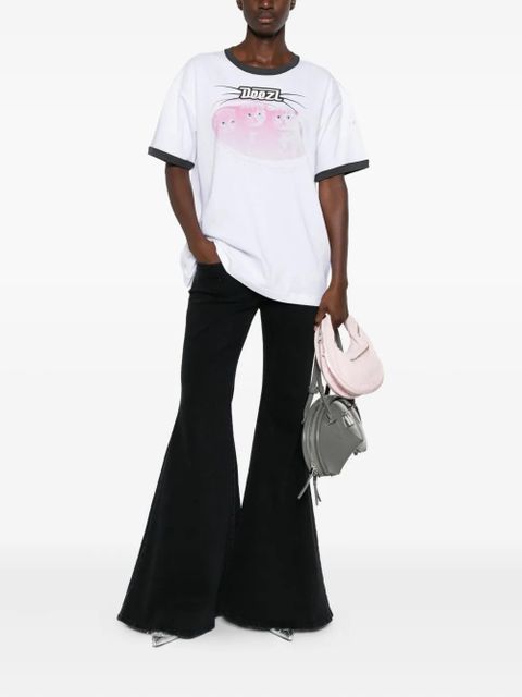 Diesel cat-graphic cotton T-shirt - White