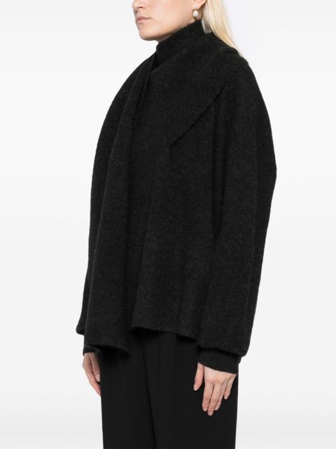 TOTEME draped scarf jumper - Black