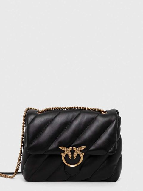 Pinko torebka skórzana kolor czarny 100037.A0F2 - zdjęcie produktu nr 1