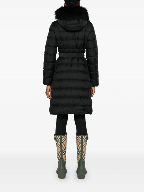 Moncler Khloesse trimmed quilted coat - Black