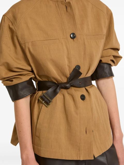 Yves Salomon belted jacket - Brown