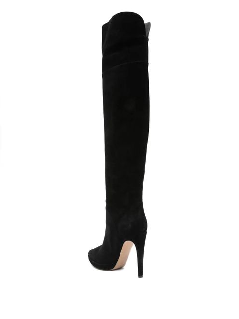 Casadei 100mm suede knee-high stiletto boots - Black