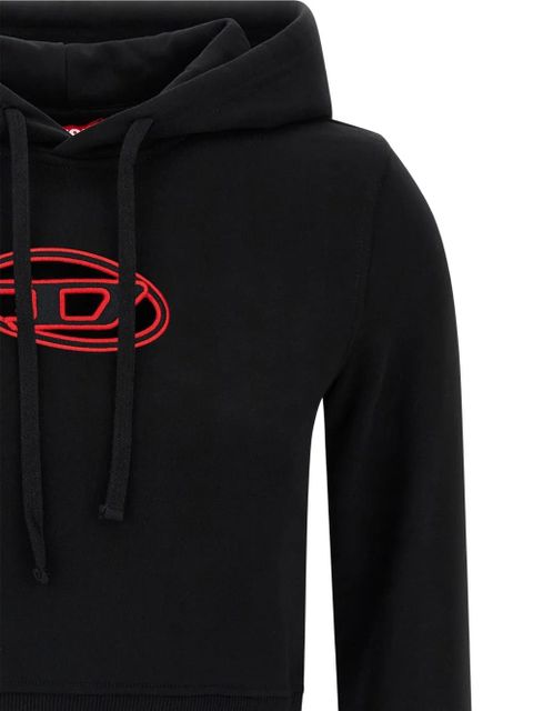 Diesel F-Slimmy logo-embroidered cropped hoodie - Black - zdjęcie produktu nr 2