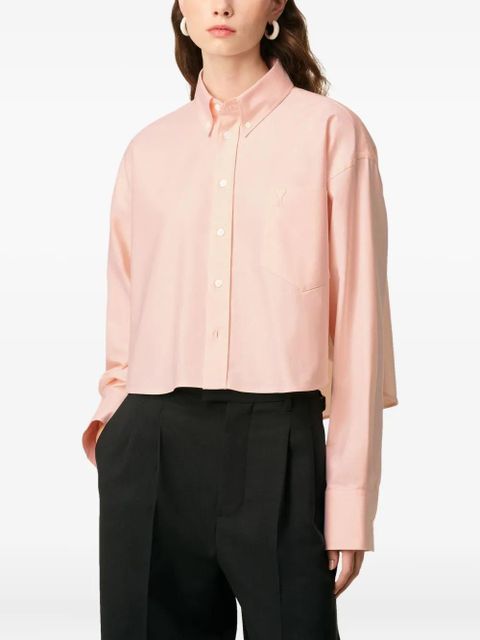 AMI Paris Ami De Coeur cropped oversized shirt - Pink