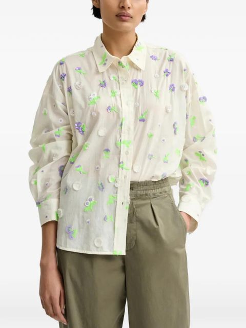 Essentiel Antwerp floral embroidered shirt - Green - zdjęcie produktu nr 2