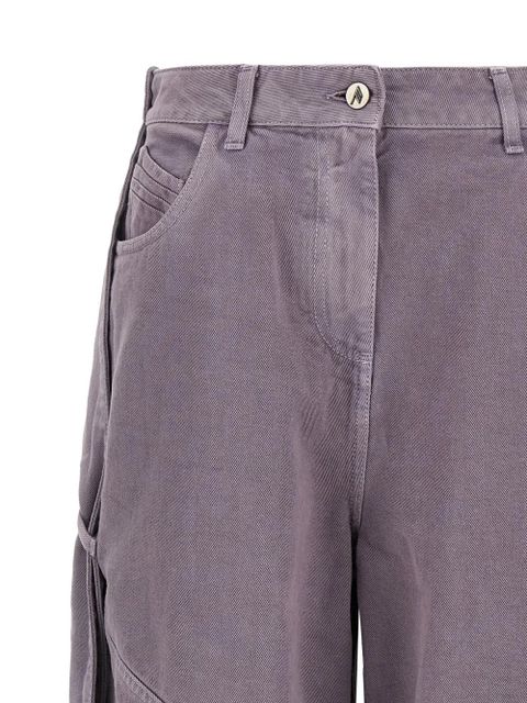 The Attico garment-dyed side ribbons jeans - Purple