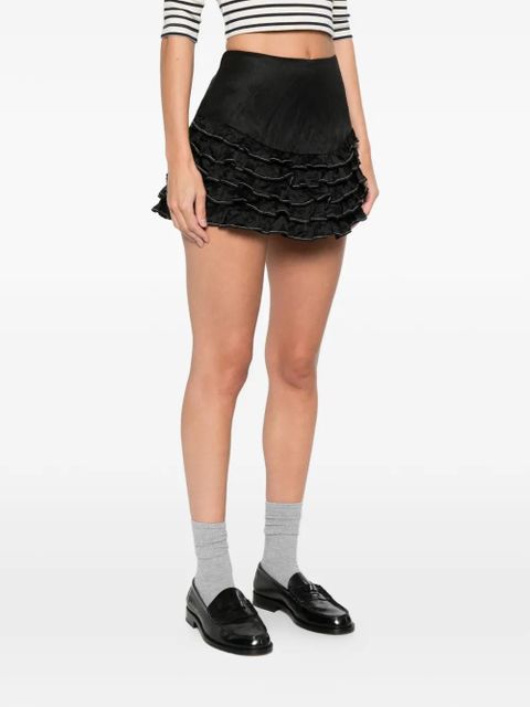 SANDRO ruffled-detail shorts - Black
