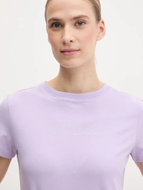 Guess t-shirt BRIANA damski kolor różowy V3BI11 J1314