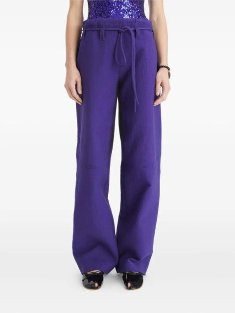 Tory Burch high-waisted belted trousers - Purple