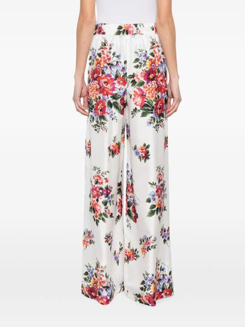 Dolce & Gabbana floral-print trousers - White