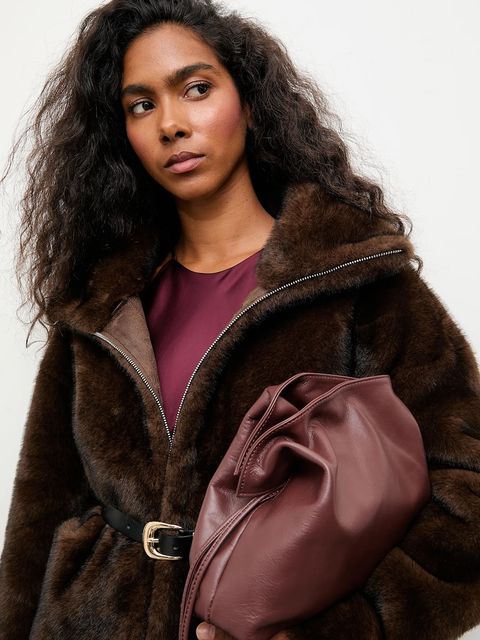 Answear.LAB kurtka kolor brązowy przejściowa oversize