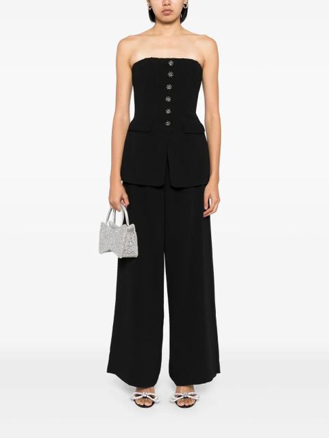 Self-Portrait bandeau crepe jumpsuit - Black - zdjęcie produktu nr 2