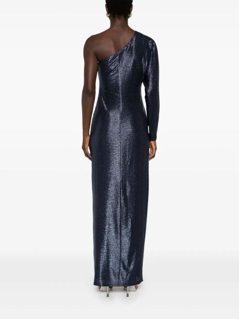 Lauren Ralph Lauren metallic one-shoulder gown - Blue