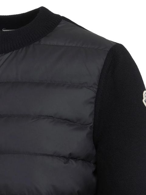 Moncler wool-panel quilted jacket - Black