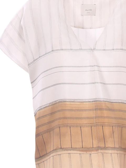 Alysi V-neck striped blouse - Pink