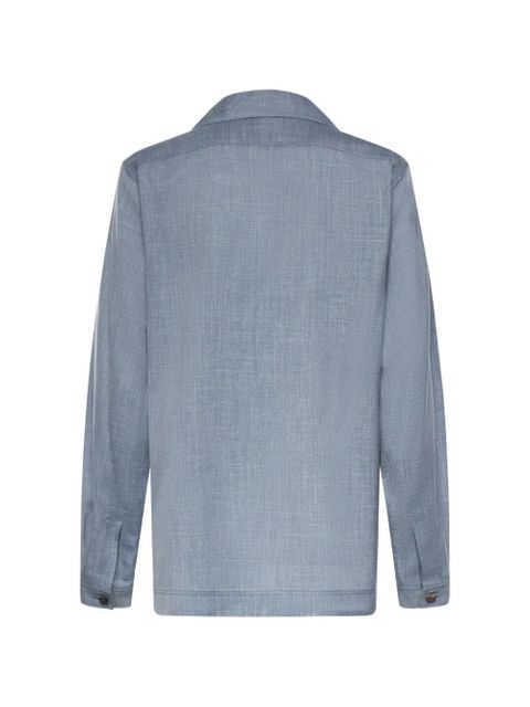 Loro Piana Ida notched-collar flap-pocket shirt - Blue - zdjęcie produktu nr 2