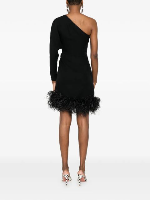Valentino Garavani one-shoulder feather dress - Black