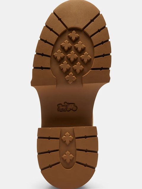 Coach botki Leah Platform damskie kolor brązowy na słupku lekko ocieplone CCH85