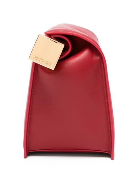 Jacquemus Rond Carré sphere-detail cube-detail clutch bag - Red