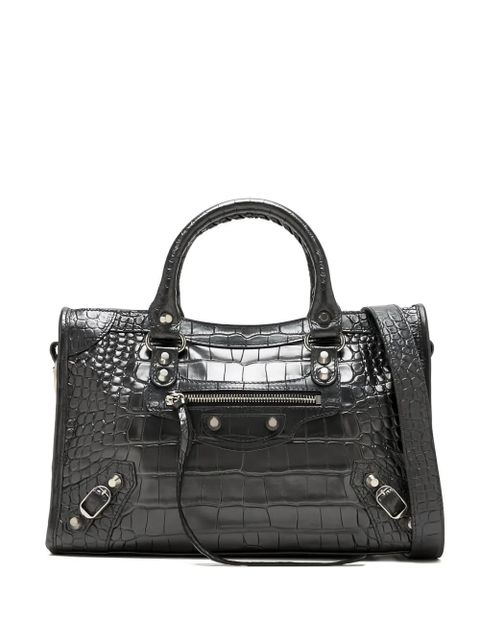 Balenciaga small Le City crocodile-effect zip-fastening tote bag - Black - zdjęcie produktu nr 1