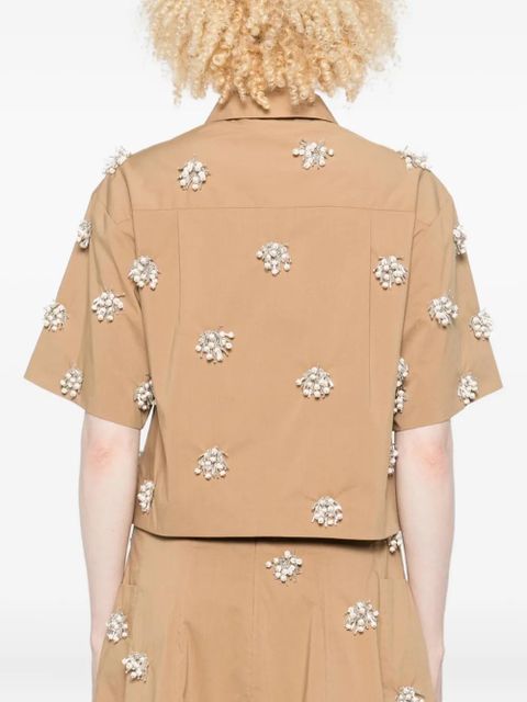 Simkhai embellished short-sleeve shirt - Brown