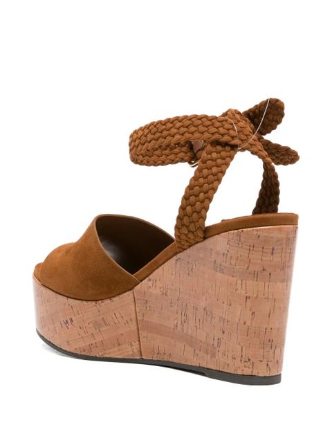 Jimmy Choo suede wedge-heel sandals - Brown