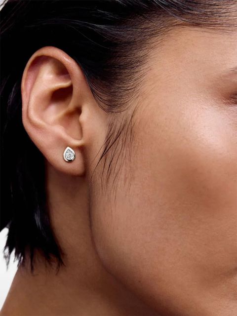 Monica Vinader Pear Diamond stud earrings - Silver - zdjęcie produktu nr 2