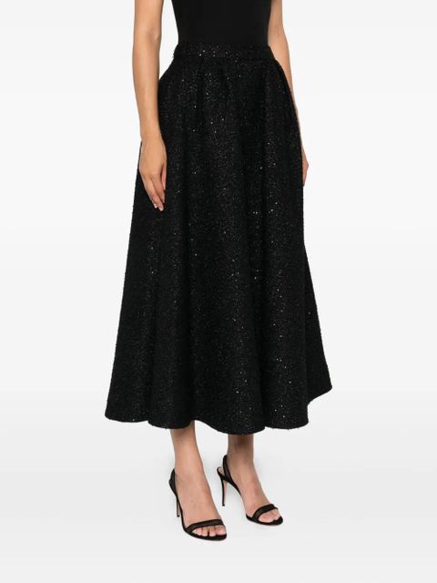 Alessandra Rich sequin-embellished pleated skirt - Black