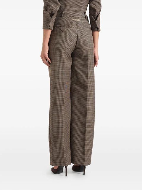 Manière De Voir houndstooth pleated tailored trousers - Brown