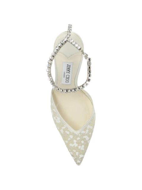 Jimmy Choo Saeda crystal-embellished pumps - White