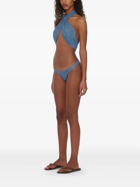 ROTATE BIRGER CHRISTENSEN x Reina Olga Soft Mixed swimsuit - Blue