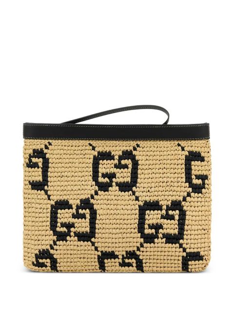 Gucci raffia clutch bag - Neutrals - zdjęcie produktu nr 1