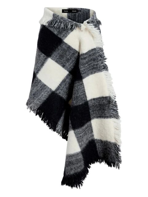 Proenza Schouler checked fringed asymmetric skirt - Black - zdjęcie produktu nr 1