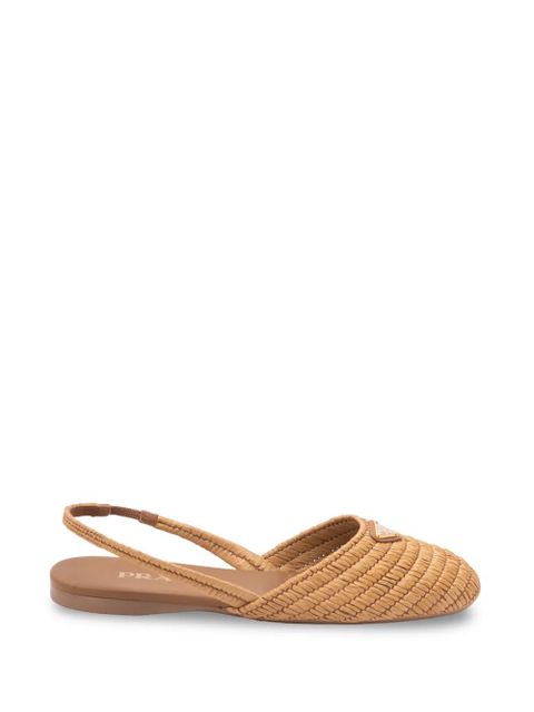 Prada triangle-logo ballet flats - Neutrals - zdjęcie produktu nr 1